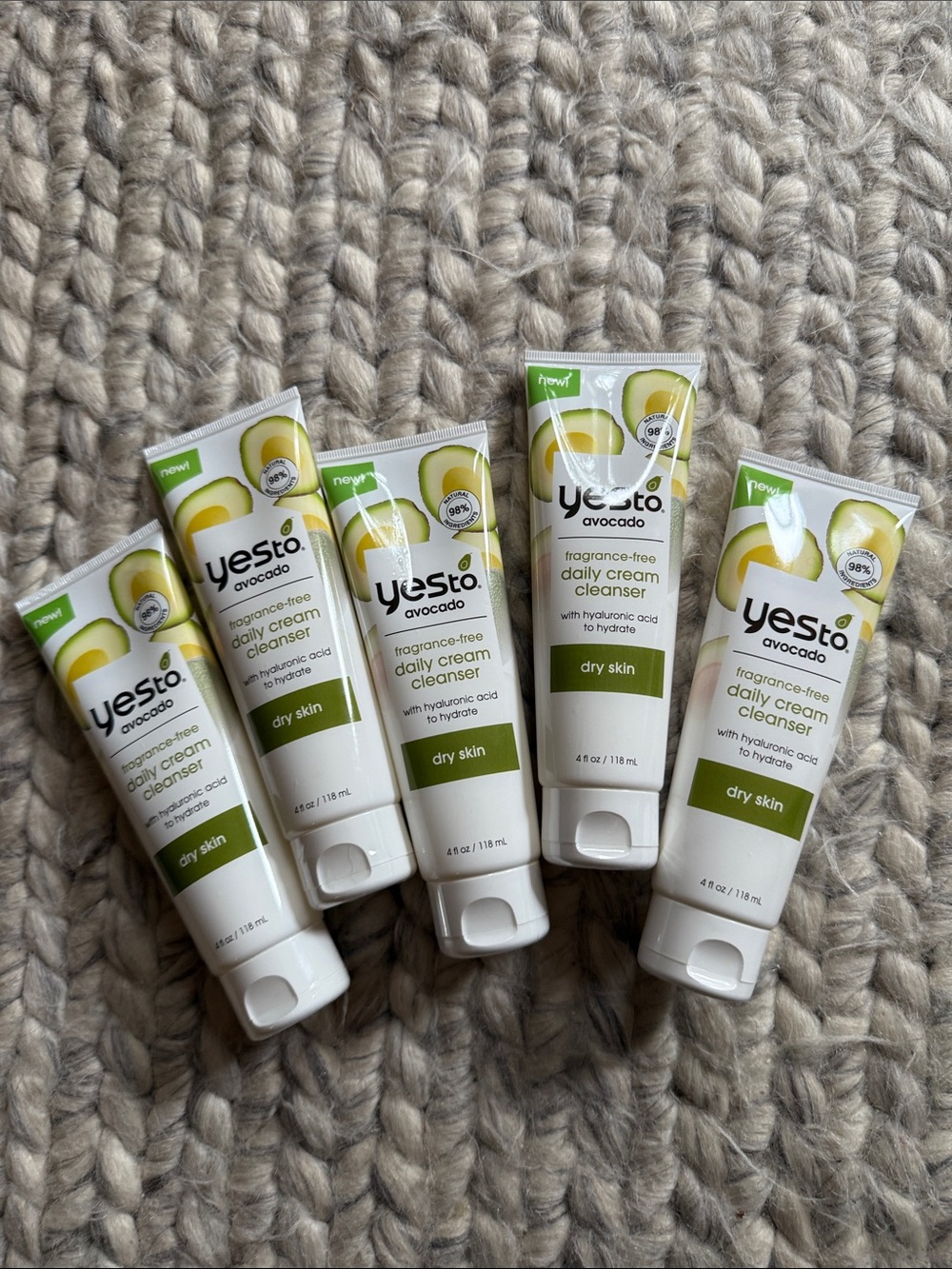 Yes To Avocado Daily Cream Cleanser - Pack of 5 (Green/White)